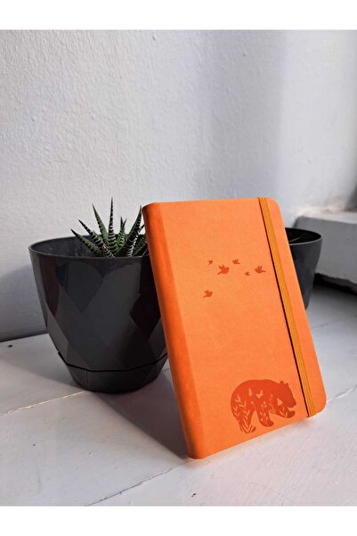 Ulus Damga Çizgili Not Defteri (NOTEBOOK) - Ayı Desenli Defter 9x14 Cm Tarihsiz Ajanda