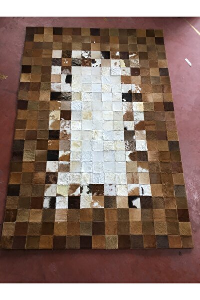 Victory Leather Carpet Dekoratif kareli deri halı