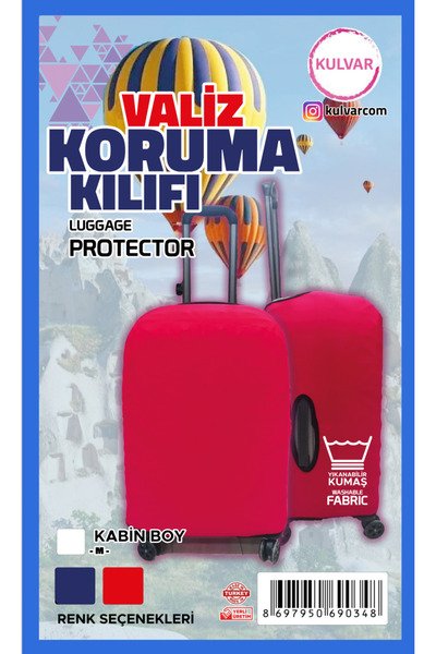 Kulvar VALİZ KILIFI KABİN BOY KIRMIZI