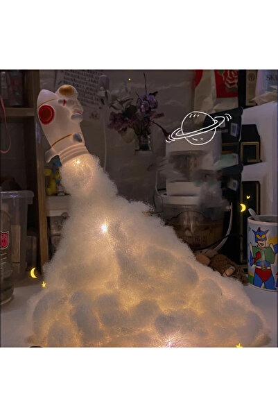 Hediye Rüzgarı Uçan Astronot Tasarımlı Gece Lambası