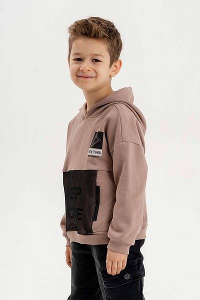 Gold Class Kidswear Момчешки суичър с три нишки с качулка и цип