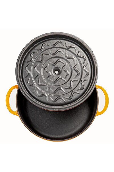 Sürel Demirdöküm 28 CM Kısa Tencere Turuncu