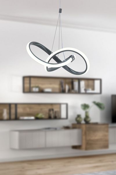 Trend Kitchen Festina Modern Anthracite Pendant Led Chandelier with White Power Led for Living Room, Kitchen, Room, Hall Lighting