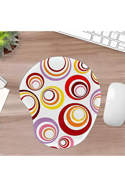 UcuruStore Πολύχρωμο Οβάλ Μαξιλαράκι Ποντικιού με Στήριγμα Καρπού και Σχέδιο ...