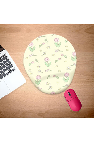 UcuruStore Ροζ Τριαντάφυλλο Οβάλ Ποντικομαξιλαράκι με Πλήρη Υποστήριξη Καρπού