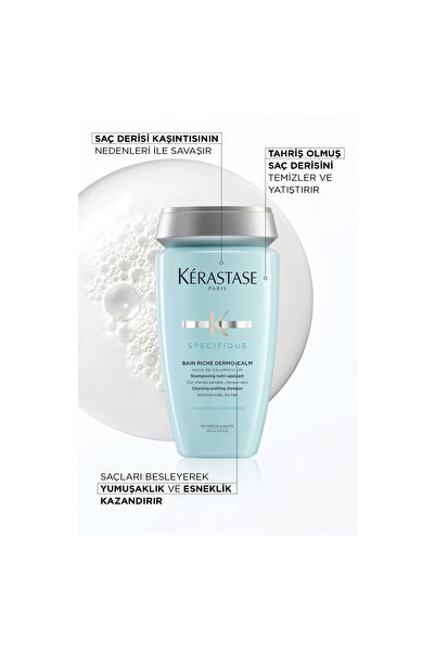Kerastase Specifique Bain Dermocalm Riche Kuru Saç Derisi için Hassasiyet Karşıtı Arındırıcı Şampuan 250 ml