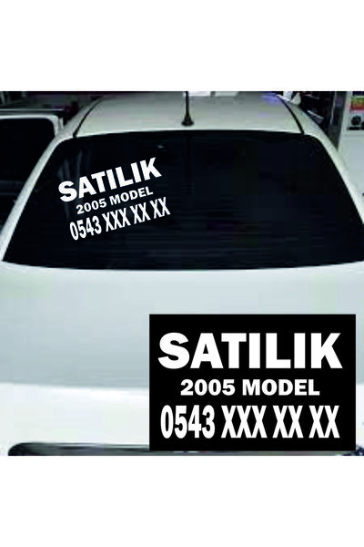 Genel Markalar SATILIK Araba Yazısı Kişiye Özel 30x20 ölçülerinde (1ADET) Beyaz