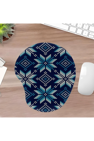 UcuruStore Μπλε Οβάλ Επιφάνεια Ποντικιού με Σχέδιο Ραφών και Στήριγμα Καρπού ...
