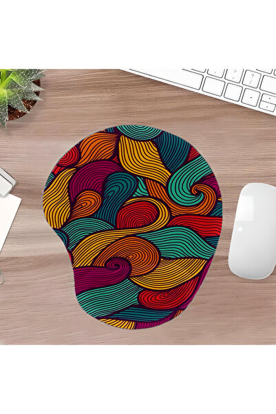 UcuruStore Colorful Chaos Wind Cut-out Oval Mouse Pad με Στήριγμα Καρπού