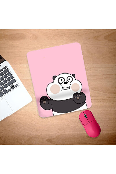 UcuruStore Χαριτωμένο Panda Pink Ορθογώνιο Mouse Pad με Υποστήριξη Ολόκληρου ...