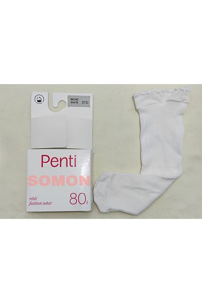 Penti Бели чорапи до глезена с ребра