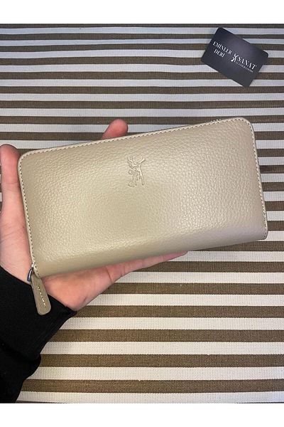 SANAT LEATHER SL-2132 Genuine Leather Stylish Portfolio Zipper Women's Wallet 19.5CM×10.5CM ART LEATHER