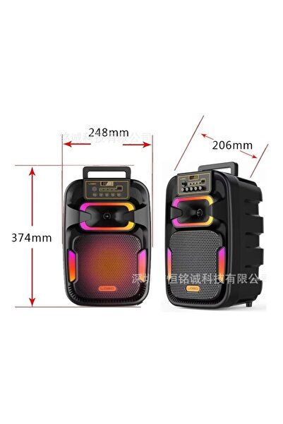 SIGHTZER MİKROFONLU BLUETOOTH SPEAKER LED IŞIKLI KARAOKE HOPARLÖR SD KART USB AUX BÜYÜK BOY HOPARLÖR