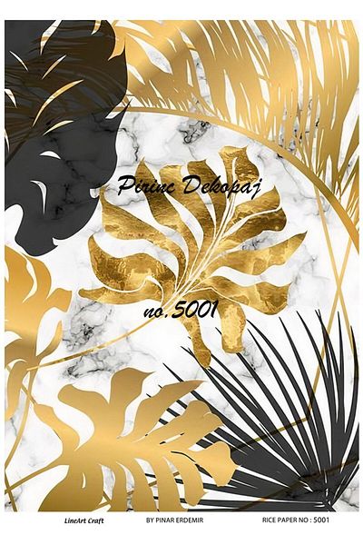 LİNEART Lineart Brass Decopage Paper NO:5001 29x42cm