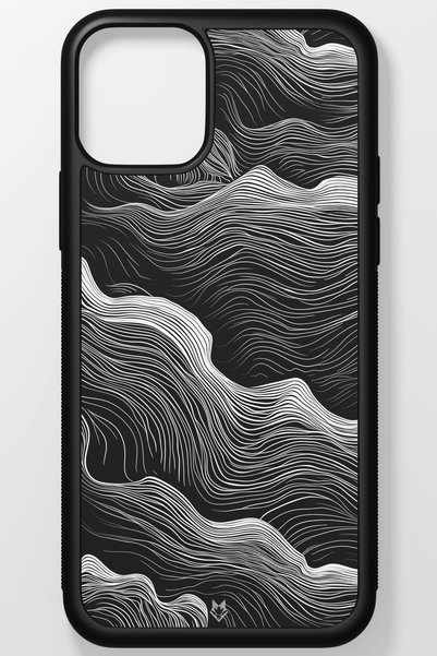 TREND Black Minimalist Modern Unbreakable (Tempered) Glass Hard Plastic iPhon...