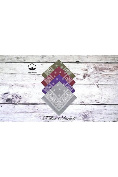 Fular Marketi 4 Pieces Ethnic Patterned Cotton Bandanas