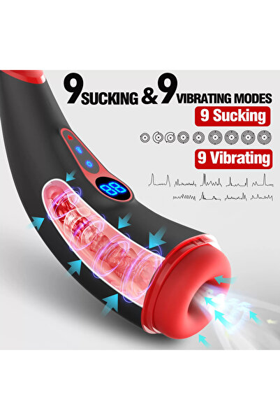 Erotica 007 Pro Suck Siyah - Akıllı Isıtmalı Inleme Sesli Emiş Ve Titreşim Özellikli Suni Vajina Dijital Ekr