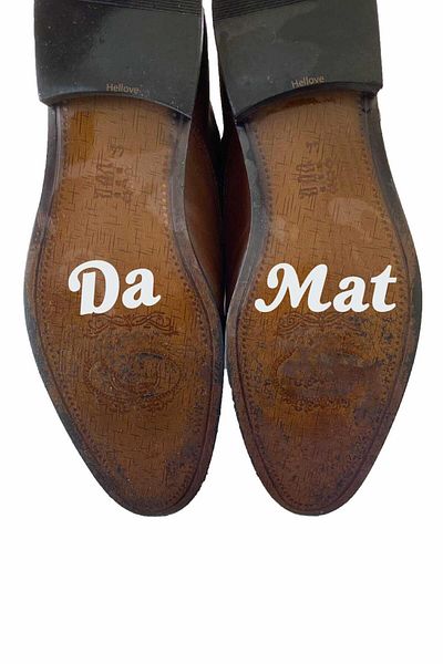 Hellove White Funny Groom's Shoes Bottom - Wedding Joke Sticker