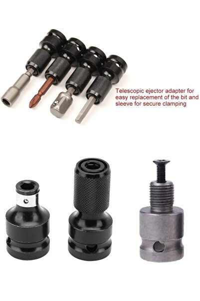 Depolife 1/2 Matkap Chuck Mandren Adaptör Somun Sökme Makinesini Hex Bits Vidalamaya Dönüştürme Aparat Seti