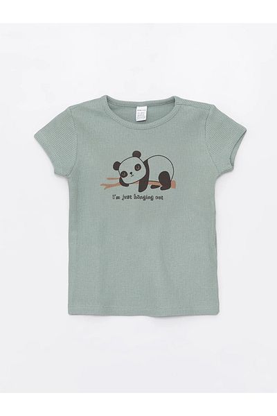 LC Waikiki LCW ECO Crew Neck Short Sleeve Printed Baby Boy Pajamas Set with Shorts
