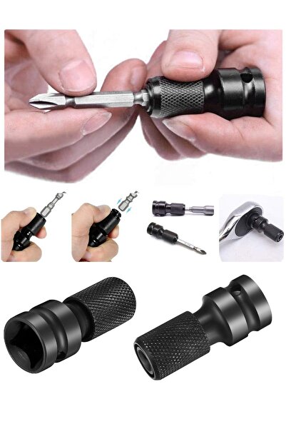 Depolife darbeli somun sökme makinesi için metal Mandren ve vidalama  bits Adaptör seti 1/2 hex dönüştücü