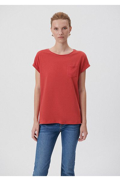 Mavi Red Basic T-Shirt with Pockets Loose Fit / Loose Fit 165846-30734