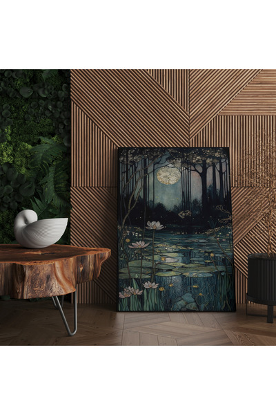 RUGSMODERN Kanvas Tablo Göl Temalı Eskitme