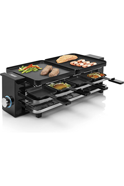 PRİNCESS Raclette 8 Kişilik Piyano Siyahı, 1200 W, Siyah