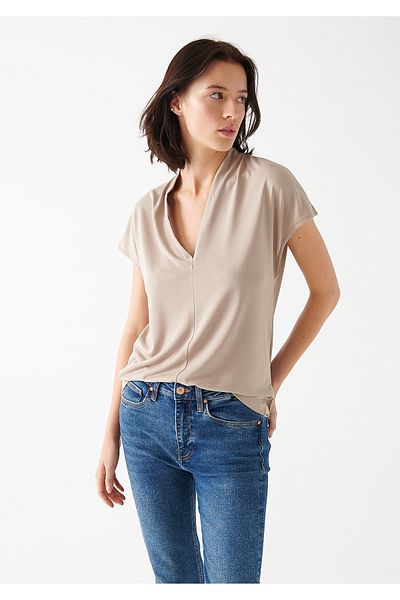 Mavi Μπεζ T-Shirt Slim Cut 1611141-70344