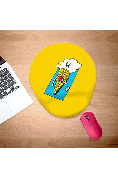UcuruStore Οβάλ επιφάνεια ποντικιού Sunbathing Ice Cream με στήριγμα καρπού