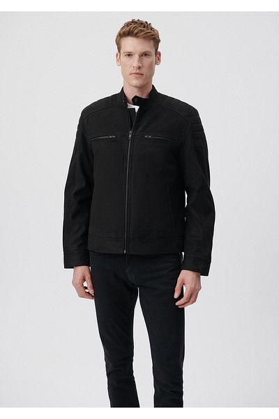Mavi Черно яке от изкуствен велур Slim Fit / Slim Cut 0110096-900