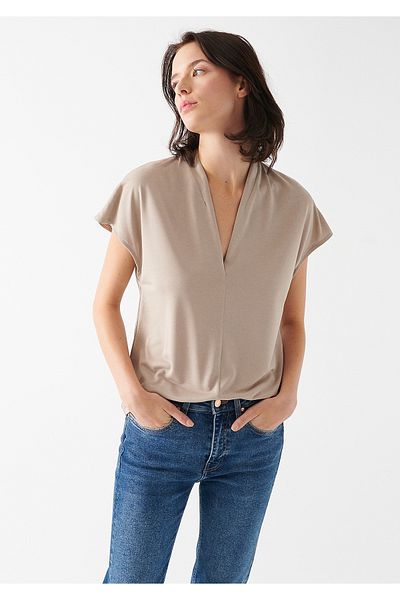 Mavi Μπεζ T-Shirt Slim Cut 1611141-70344