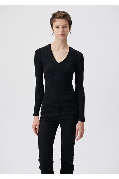 Mavi V-Neck Black Knitwear Fitted / Fitted Cut 1710300-900