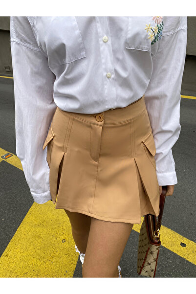 BLAR Camel Cepli Şortlu Etek