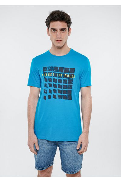 Mavi Tricou albastru imprimat Forget the Rules Slim Fit / Slim Fit8811499-83613