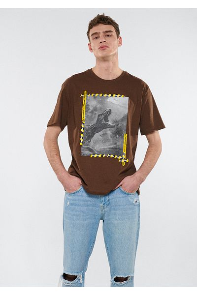 Mavi Μπλουζάκι Jurassic World Printed Brown Loose Fit / Loose Relaxed Fit 0611293 -70241