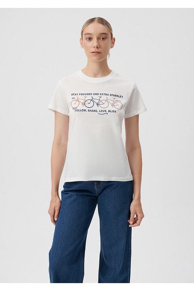 Mavi Bicycle printed White T-Shirt Slim Fit / Slim Fit 1611701-70057