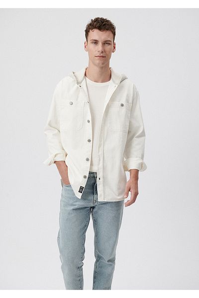Mavi Hooded White Shirt Loose Fit 0210700-70057