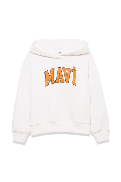 Mavi Logo Printed White Sweatshirt 7610035-85942