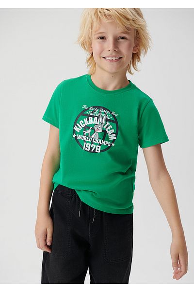 Mavi Bugs Bunny Printed Green T-Shirt Regular Fit / Normal Cut 6610140-71704