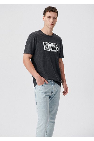 Mavi Istanbul Printed Grey T-shirt Regular Fit / Normal Cut 0611789-80024