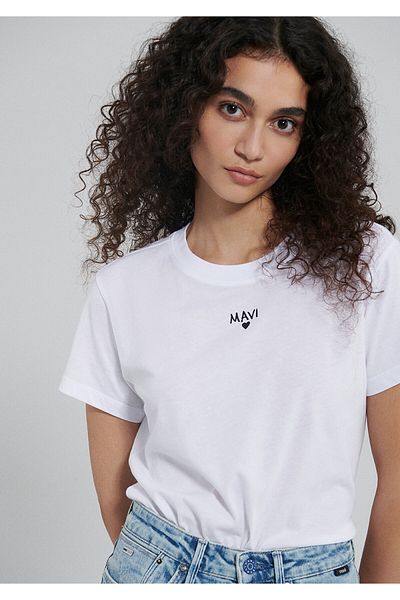 Mavi Tricou alb cu imprimeu slim fit 1612244 -620