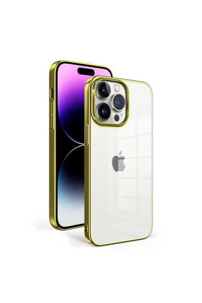 kilifone Apple iPhone 14 Pro Max - Case Back Transparent Edges Colorful Hard ...