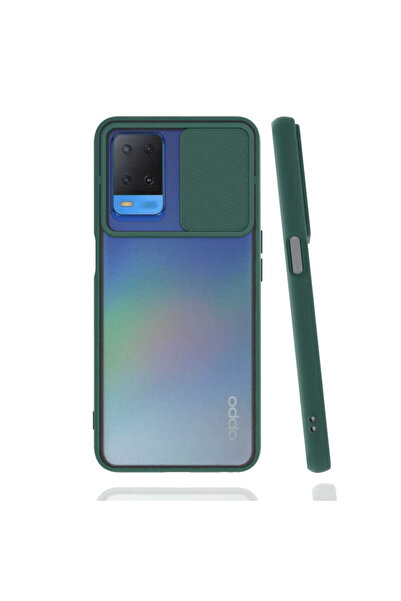 kilifone Oppo A54 4G - Kılıf Slayt Sürgülü Arkası Buzlu Lensi Kapak