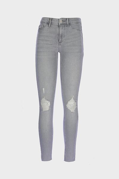 CROSS JEANS Judy Gray High Waisted Flared Padded Zip-Up Skinny Fit Jean Pants C 4521-238