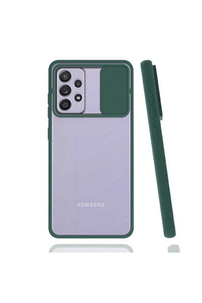 kilifone Samsung Galaxy A52 / A52S - Kılıf Slayt Sürgülü Arkası Buzlu Lensi K...