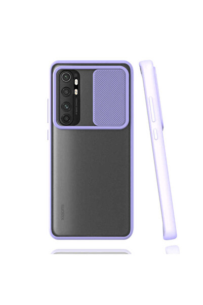 kilifone Xiaomi Mi Note 10 Lite - Kılıf Slayt Sürgülü Arkası Buzlu Lensi Kapak