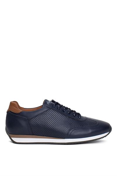 MARCOMEN 19585 Ανδρικά παπούτσια casual από γνήσιο δέρμα Navy Blue