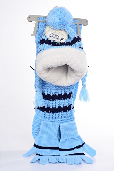 mercantoptan Set de 3 eșarfe și mănuși pentru copii de 4-8 ani