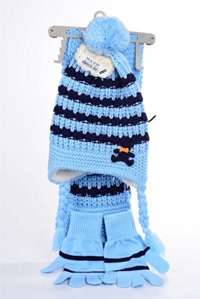 mercantoptan Set de 3 eșarfe și mănuși pentru copii de 4-8 ani